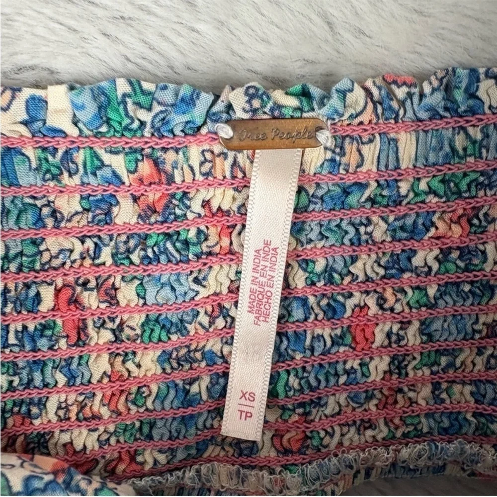 Free People Blue and White Smocked Resort Sundress